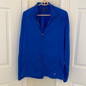 Royal blue with white arm stripes medium performance jacket